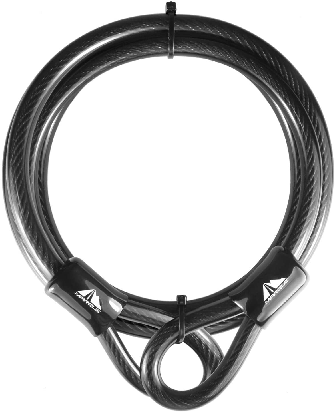 Security Steel Cable - 3/8 inch (10 mm) Thick (4', 7', 15', 20' or 30') Vinyl Coated Braided Steel Cable with Double Sealed Looped Ends for U-Lock, Padlock, Disc Lock (4 FT)