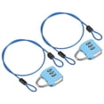 thumbnail image 1 of Uxcell 2Set 3Digit Combination Padlock Steel Security Cable 1.6' Travel Lock Sky Blue, 1 of 7