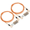 thumbnail image 1 of Security Steel Cable with 4 Digit Combination Lock, 2 Set 6.6Ft Coated Safety Wire Rope Double Loop Padlock, Yellow, 1 of 7