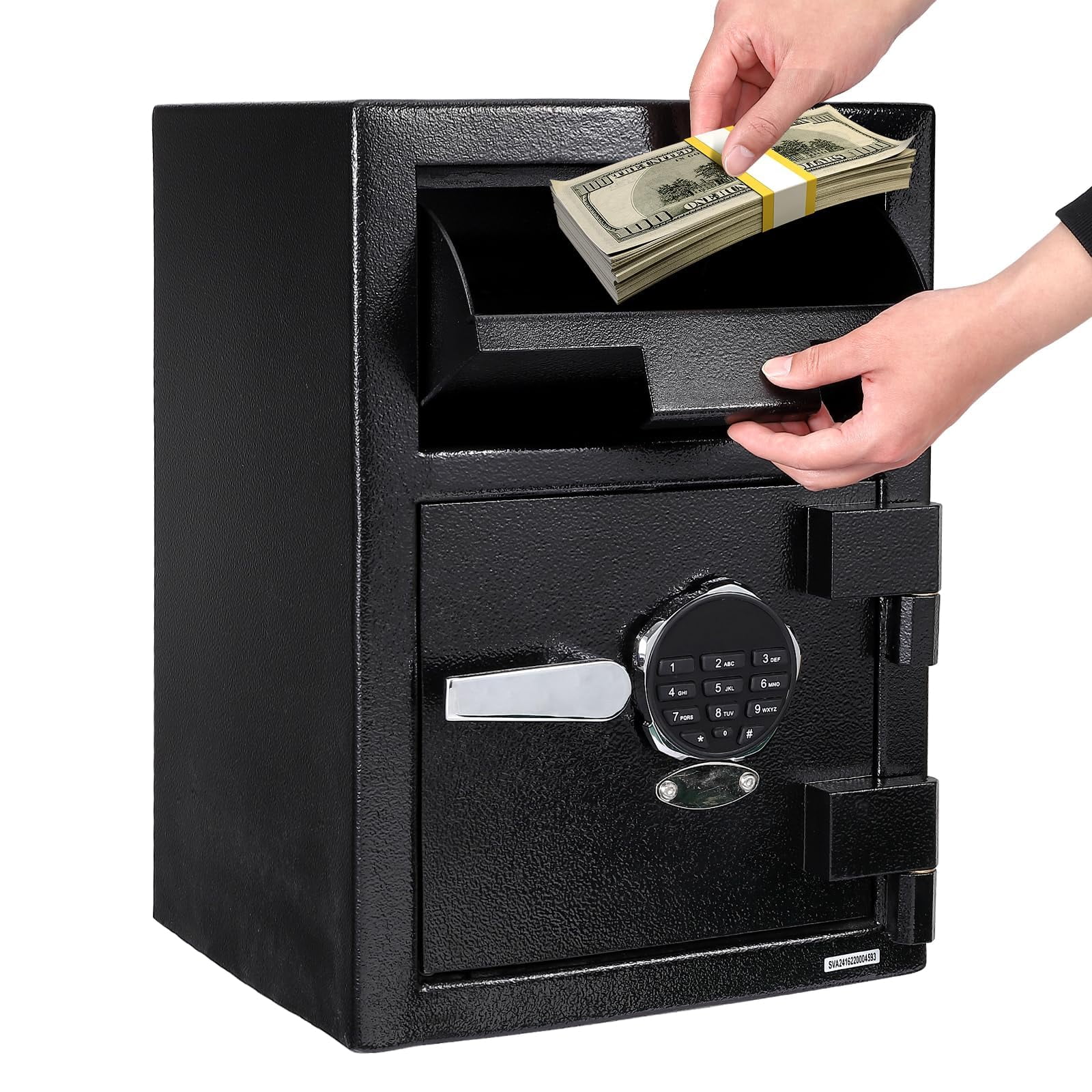 Black Steel Digital Depository Safe with Electronic Keypad