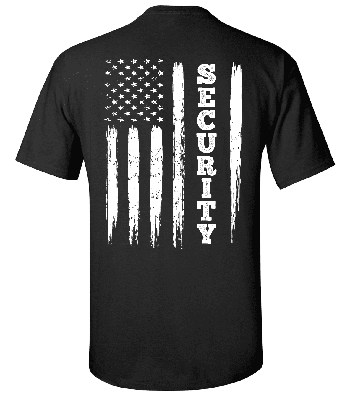 Security T Shirt American Flag Security Staff First Responder Flag Short Sleeve T Shirt Black