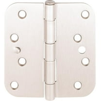 Stone Harbor Hardware Security Tab Hinge, 4 Inches, 5/8" Radius Corner, 2-Pack, Satin Nickel