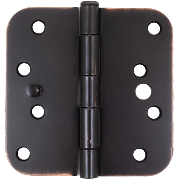 Stone Harbor Hardware Security Tab Hinge, 4 Inches, 5/8" Radius Corner, 2-Pack, Vintage Bronze