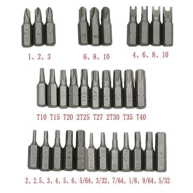33Pcs Tamper Proof Security Screw Hex Bit Head Set, Security Bit Set...