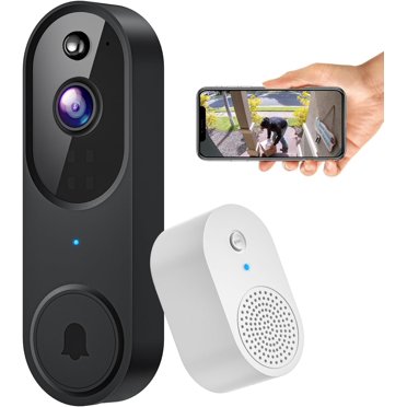 BoomChill Security Video Doorbell Camera - Battery Powered With 2 Cameras & Color Night Vision