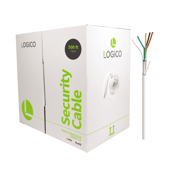 Security Wire Burglar Alarm 22/4 Cable 500FT Stranded Shielded White 500'