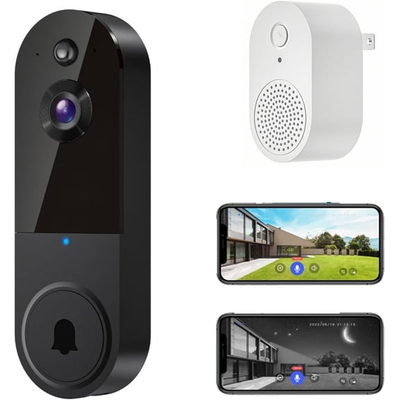 Security doorbell, 1080p wireless video doorbell camera with intelligent AI human detection, battery-powered, two-way talk, live view, night vision, 2.4G WiFi only, cloud storage, indoor and outdoor