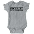 thumbnail image 1 of Security for My Little Brother Romper Boys or Girls Infant Baby Brisco Brands 18M, 1 of 6