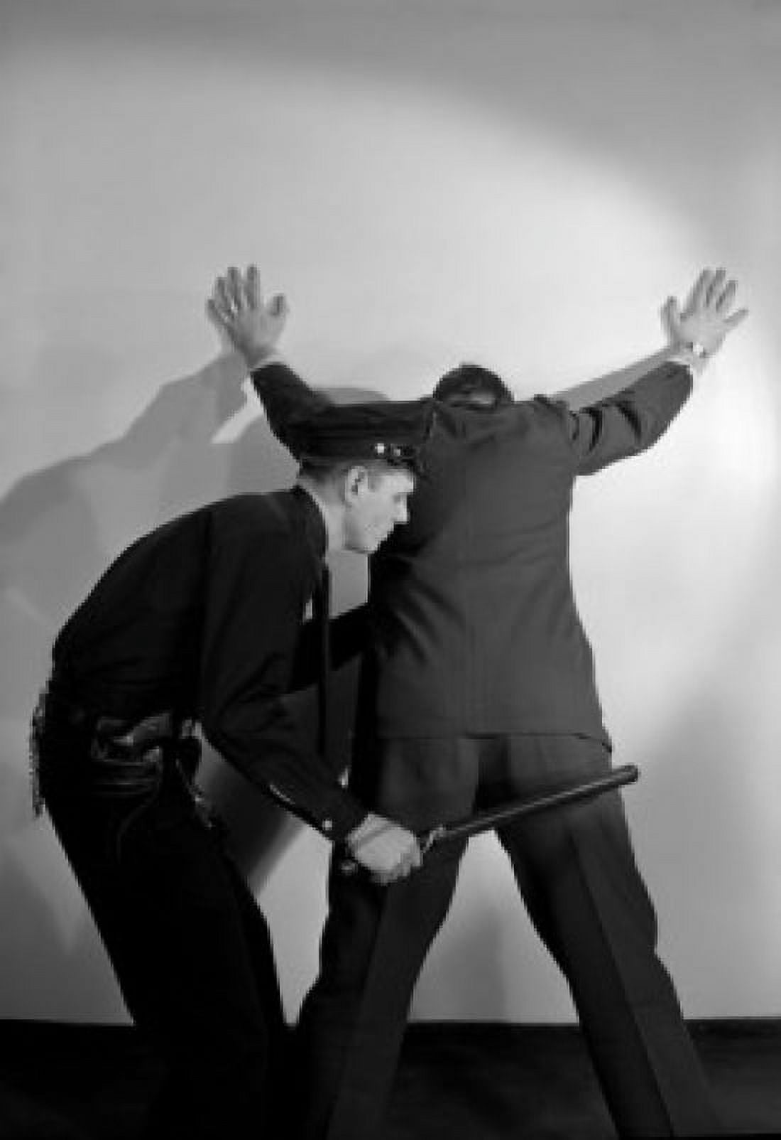 Security guard checking man with metal detector Canvas Art - (24 x 36)