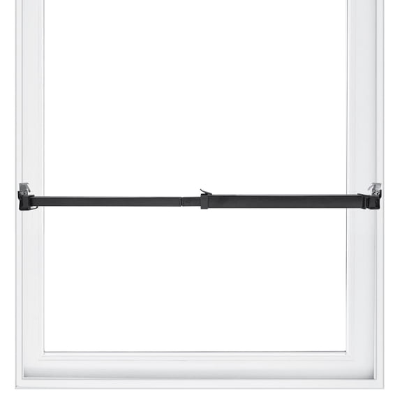 SecurityMan Adjustable Window Bar, Heavy-Duty Iron Lock for Horizontal or Vertical Use, Childproof, 14.25"–37", Black