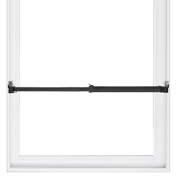SecurityMan Adjustable Window Bar, Heavy-Duty Iron Lock for Horizontal or Vertical Use, Childproof, 14.25"–37", Black