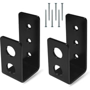 SecurityMan Heavy Duty Door Barricade Brackets   2 Pack U Brackets Hold 2x4 Bar, 700 lbs Force, Rust-Proof Iron for Indoor/Outdoor Door Security
