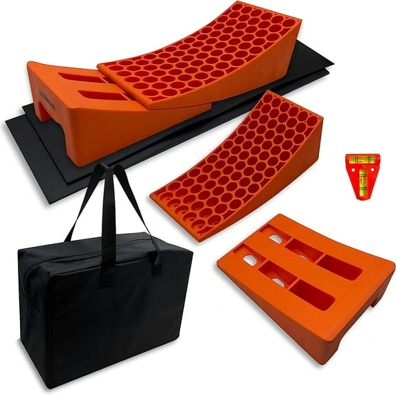SecurityMan Orange 13.94" x 9.69" x 6.65" Anti-Slip, RV Leveling Blocks, 2 Pack