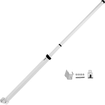 SecurityMan Sliding Door Security Bar, Adjustable Child Safety Lock,  18.75–51.1in, White