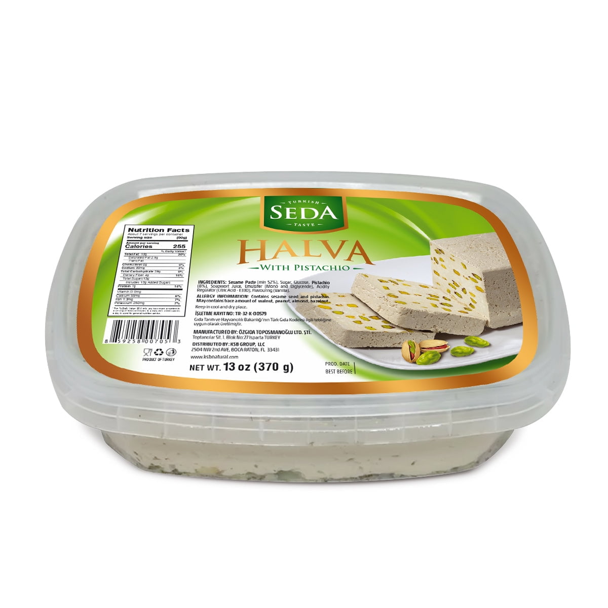 Seda Halva With Pistachio, 13 Oz