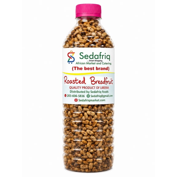 Sedafriq Roasted Breadfruit Snack Authentic Liberian Roasted Breadfruit Seeds Crunchy Ready to Eat African Snack Natural Plant-Based Snack