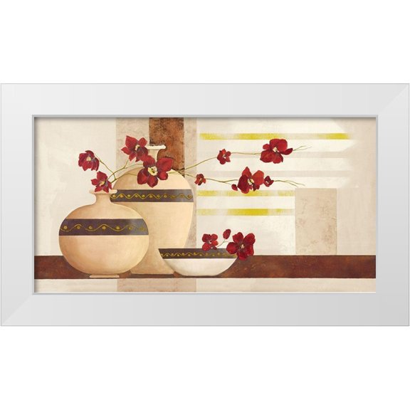 Sedalia, David 14x9 White Modern Wood Framed Museum Art Print Titled - Red Blossom I