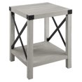Sedalia Modern Farmhouse Metal X Side Table, 18 Inch, Stone Grey