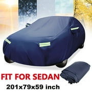 Sedan Car Cover Outdoor Waterproof Dust-proof Windproof UV Resistant All Weather Protection, Size XXL, 201x79x59inch
