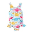 thumbnail image 1 of Sedceaty Breathable Little Girls One-piece Swimsuit, Summer Children Cute Crab/Donut Printing Sleeveless Swimwear for Vacation, 1 of 7
