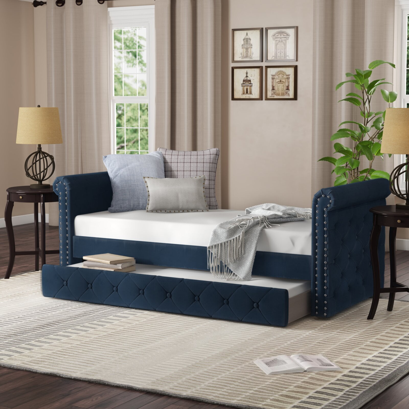 Seddon Twin Daybed with Trundle Trundle Mattress Included No Level of Assembly Full Assembly Needed