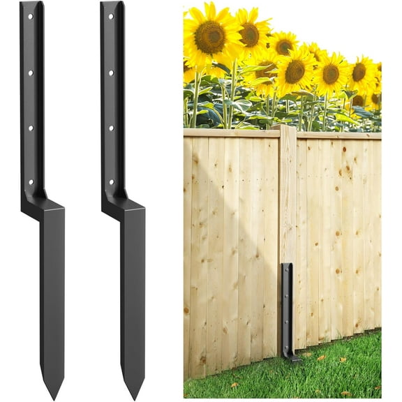 Sedeke 2PCS Fence Post Repair Kit, Heavy Duty Fence Post Repair Stakes, Anchor Ground Spike for Fix Broken Wooden Support