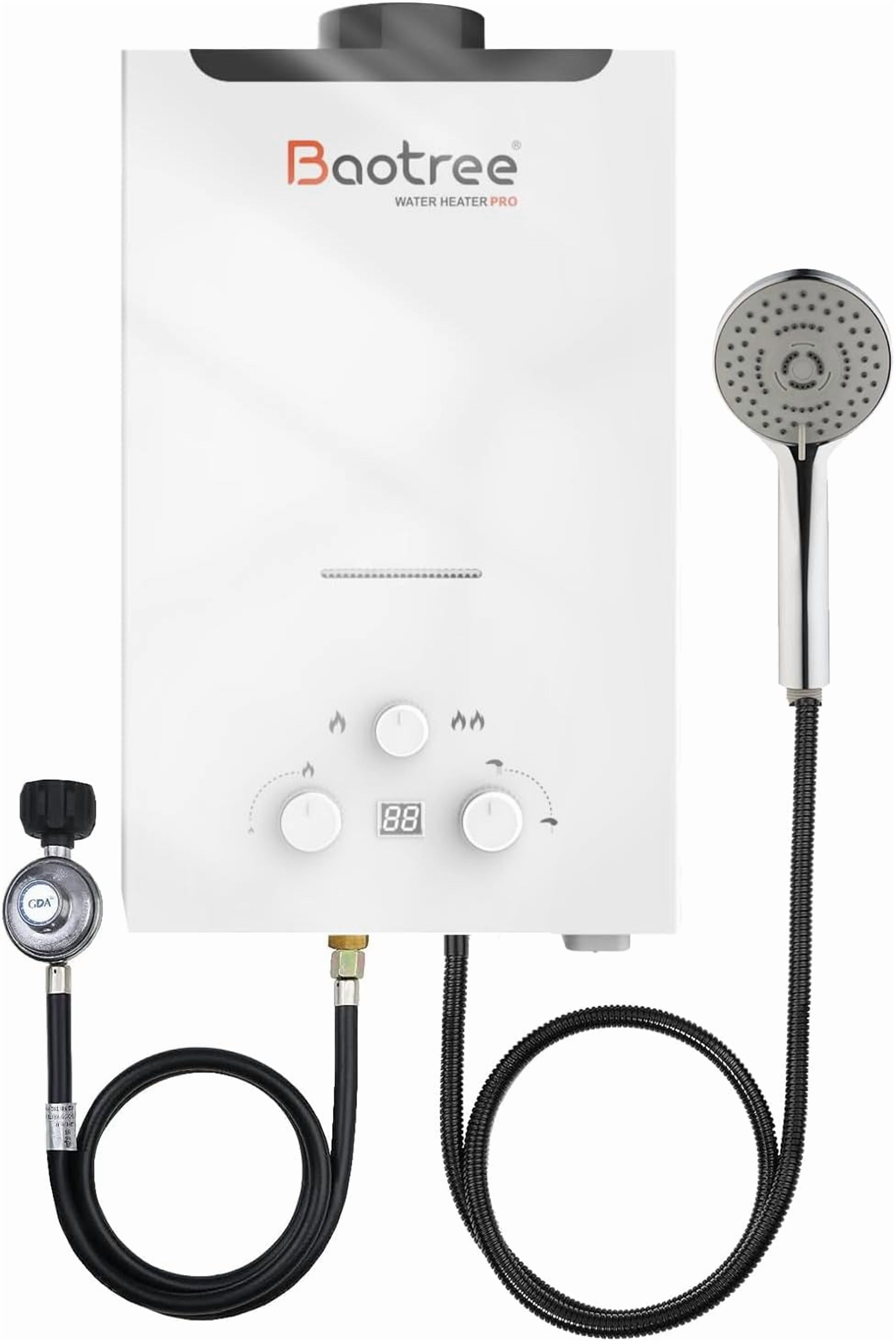 Sedeke Tankless Water Heater Propane, 3.66 GPM RV Water Heater with Digital Display,14L Portable Instant Hot Gas Water Heater with Overheating Protection for Indoor and Camping,85300 BTU