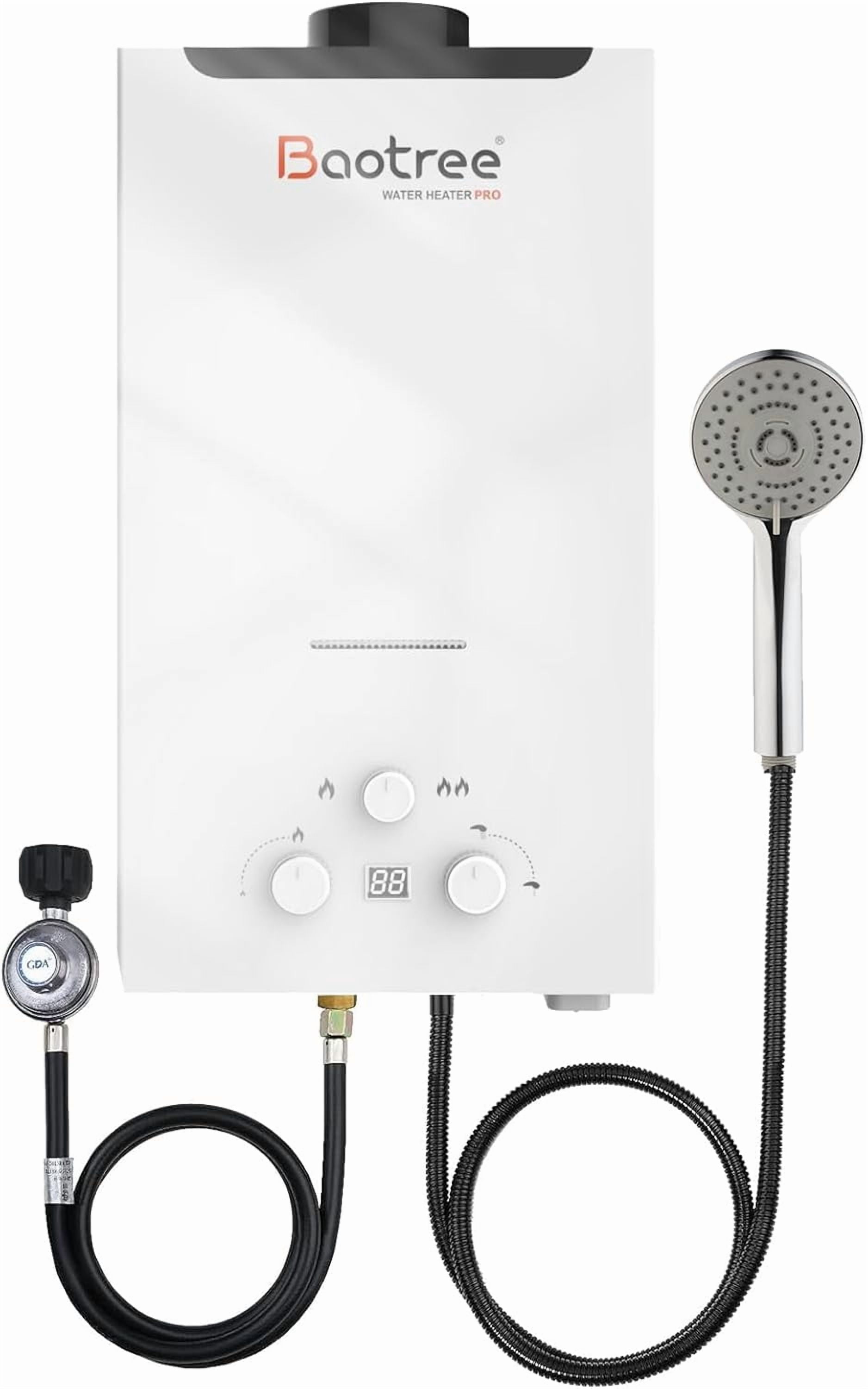 Sedeke Tankless Water Heater Propane, 4.76 GPM RV Water Heater with Digital Display,18L Portable Instant Hot Gas Water Heater with Overheating Protection for Indoor and Camping,115425 BTU