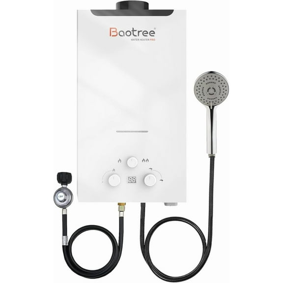 Sedeke Tankless Water Heater Propane, 4.76 GPM RV Water Heater with Digital Display,18L Portable Instant Hot Gas Water Heater with Overheating Protection for Indoor and Camping,115425 BTU