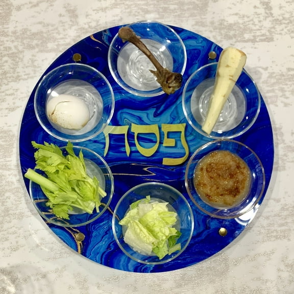 Passover Seder Plate - Acrylic Blue