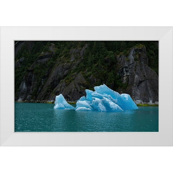 Sederquist, Betty 14x10 White Modern Wood Framed Museum Art Print Titled - Usa-Alaska This perfect iceberg floats in the blue waters of Endicott Arm