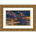 thumbnail image 1 of Sederquist, Betty 32x21 Gold Ornate Wood Framed with Double Matting Museum Art Print Titled - Usa-California-Sierra Nevada Lundy Lake-Glowing aspens dwarf this kayaker on Lundy Lake, 1 of 4