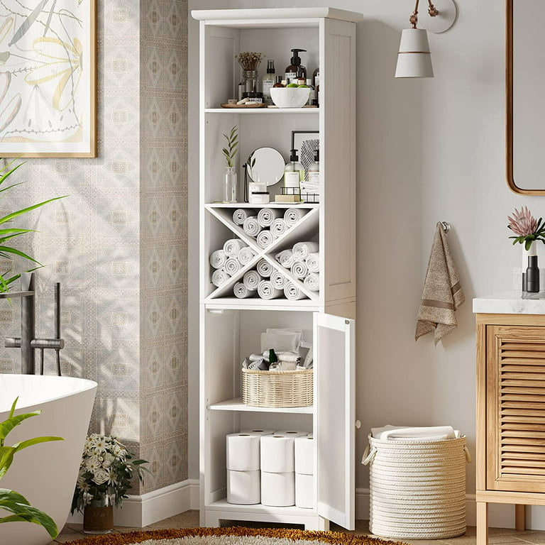 White Tall Standing Bathroom Linen Tower Storage Cabinet for Bathroom and  Vanity, 1 unit - Kroger