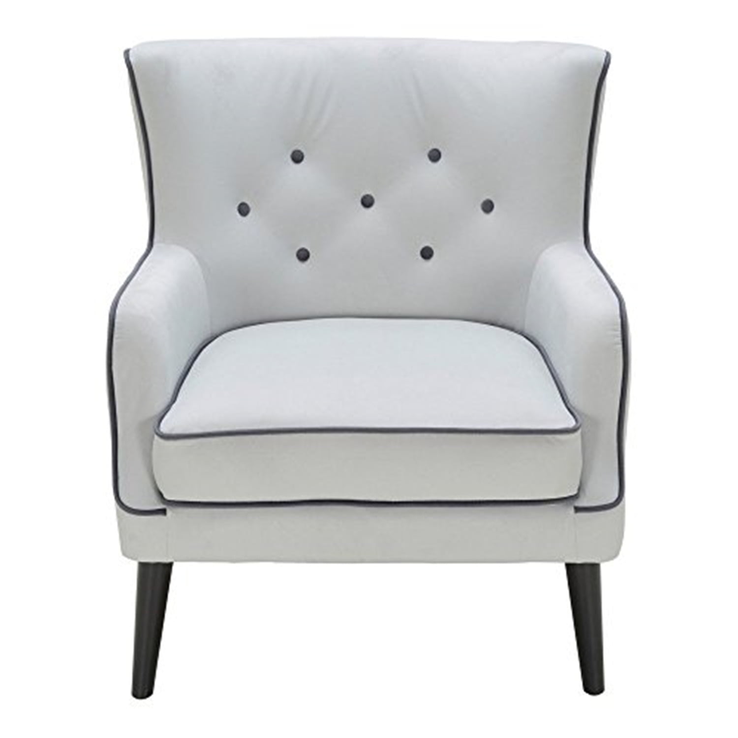 Sedgwick MidCentury Modern Accent Chair in Light Grey with Charcoal