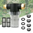 thumbnail image 1 of Sediment Filter Attachment for Garden Hose | Outdoor Water Inlet Filter | 3/4 in. Male to Female Connectors | Includes 2 Screen Filters | Removes Debris for Pressure Washer, Gardening, Farming, 1 of 8