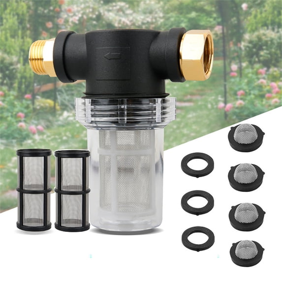Sediment Filter Attachment for Garden Hose Pressure Washer with Fine Mesh Screen and Brass Fittings for Clean Water and Extended Appliance Life Perfect for Outdoor Faucets and Well Water Topliu