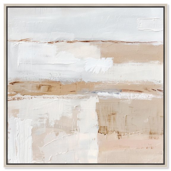 Sediment Planes I Canvas Boho Abstract Art by Art Remedy, Silver Frame, 40 x 40