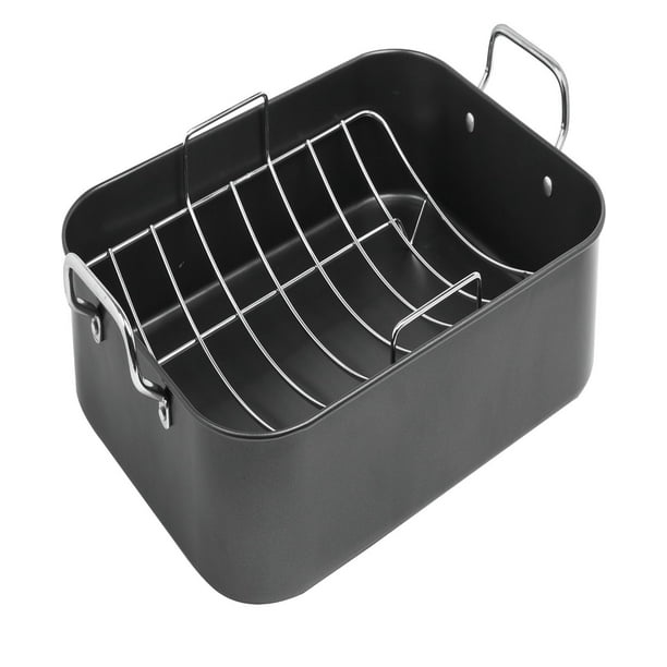 Sedona 17" Steel Roasting Pan with Rack Gray