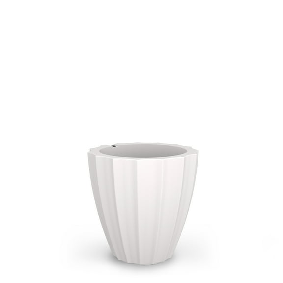 Sedona 18” x 18” x 18” Round White Self Watering Plastic Planter