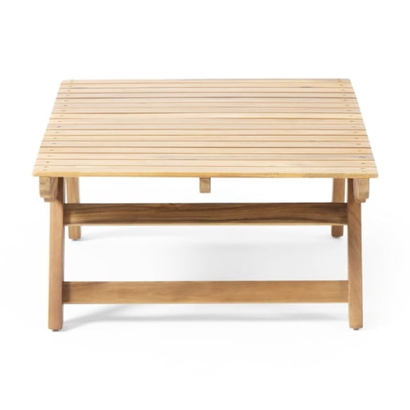 Sedona Acacia Wood Coffee Table, Teak Finish Open Slat Top Outdoor Side Table, 372412.5 Inch Solid Hardwood Patio Accent Table