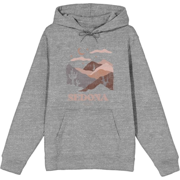 Sedona Arizona Adult Heather Gray Long Sleeve Hoodie-XXL