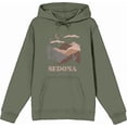 thumbnail image 1 of Sedona Arizona Adult Olive Long Sleeve Hoodie-Medium, 1 of 3