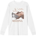 thumbnail image 1 of Sedona Arizona Adult White Crew Neck Long Sleeve Tee-Small, 1 of 3