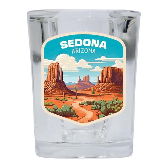 Sedona Arizona Design A Souvenir 2 oz Square Shot Glass Clear