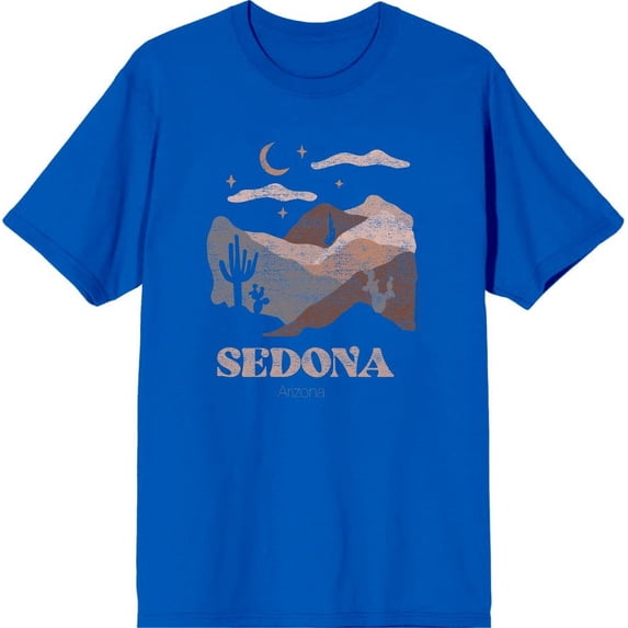 Sedona Arizona Men's Blue Crew Neck Short Sleeve Tee-Medium