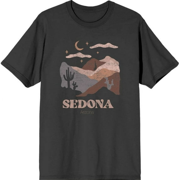 Sedona Arizona Men's Charcoal Crew Neck Short Sleeve Tee-Medium