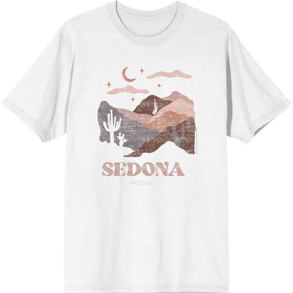 Sedona Arizona Men's White Crew Neck Short Sleeve Tee-Medium