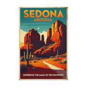 Sedona Arizona Retro Travel Poster, Vintage Southwest Wall Art, 8x12 Poster Print