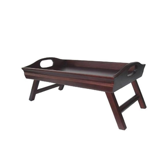 Sedona Bed Tray Curved Side Foldable Legs Large Handle- Antique Walnut