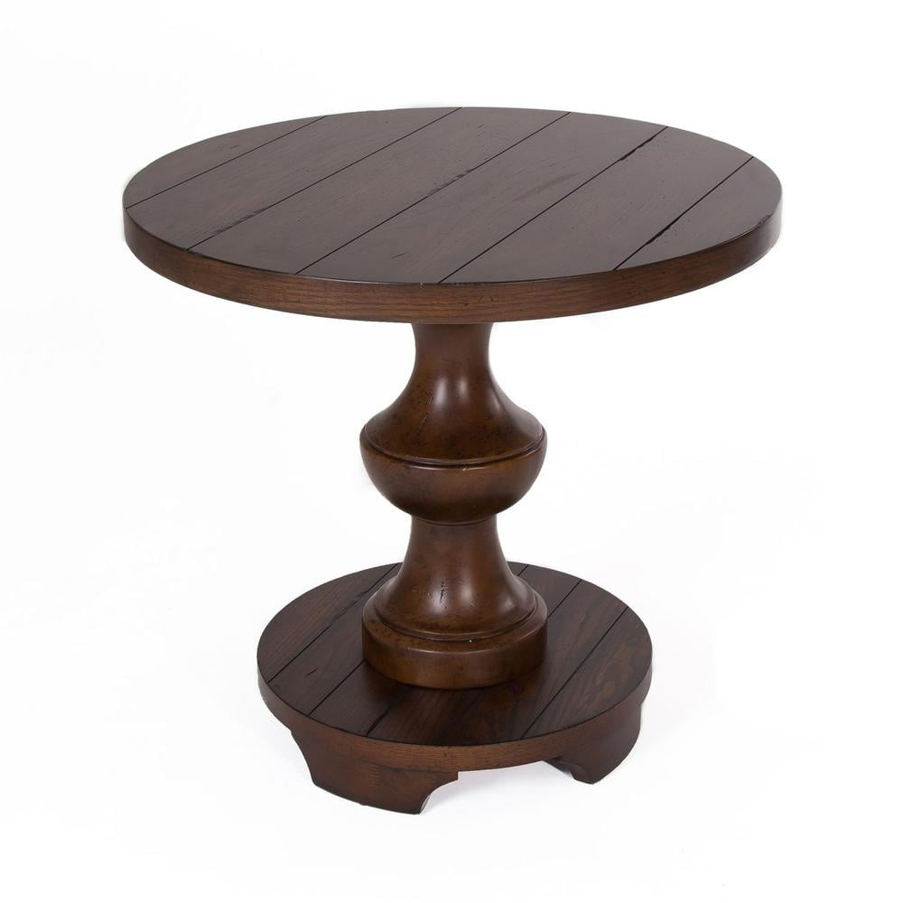 Sedona Kona Brown 26" Round Wood Traditional End Table